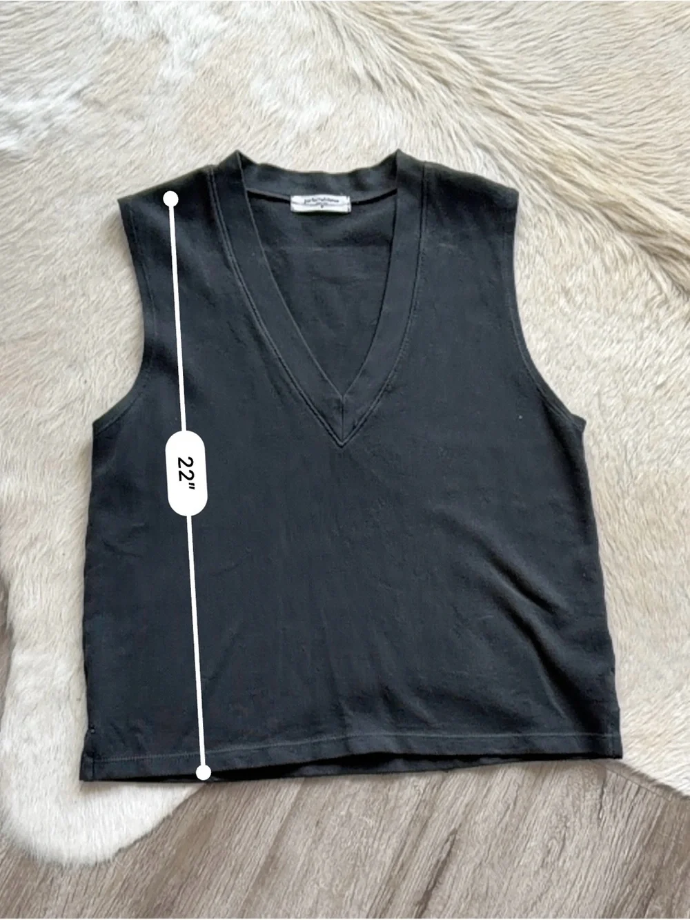 perfectwhitetee Black V-Neck Sleeveless Tank Top - Picture 3 of 3